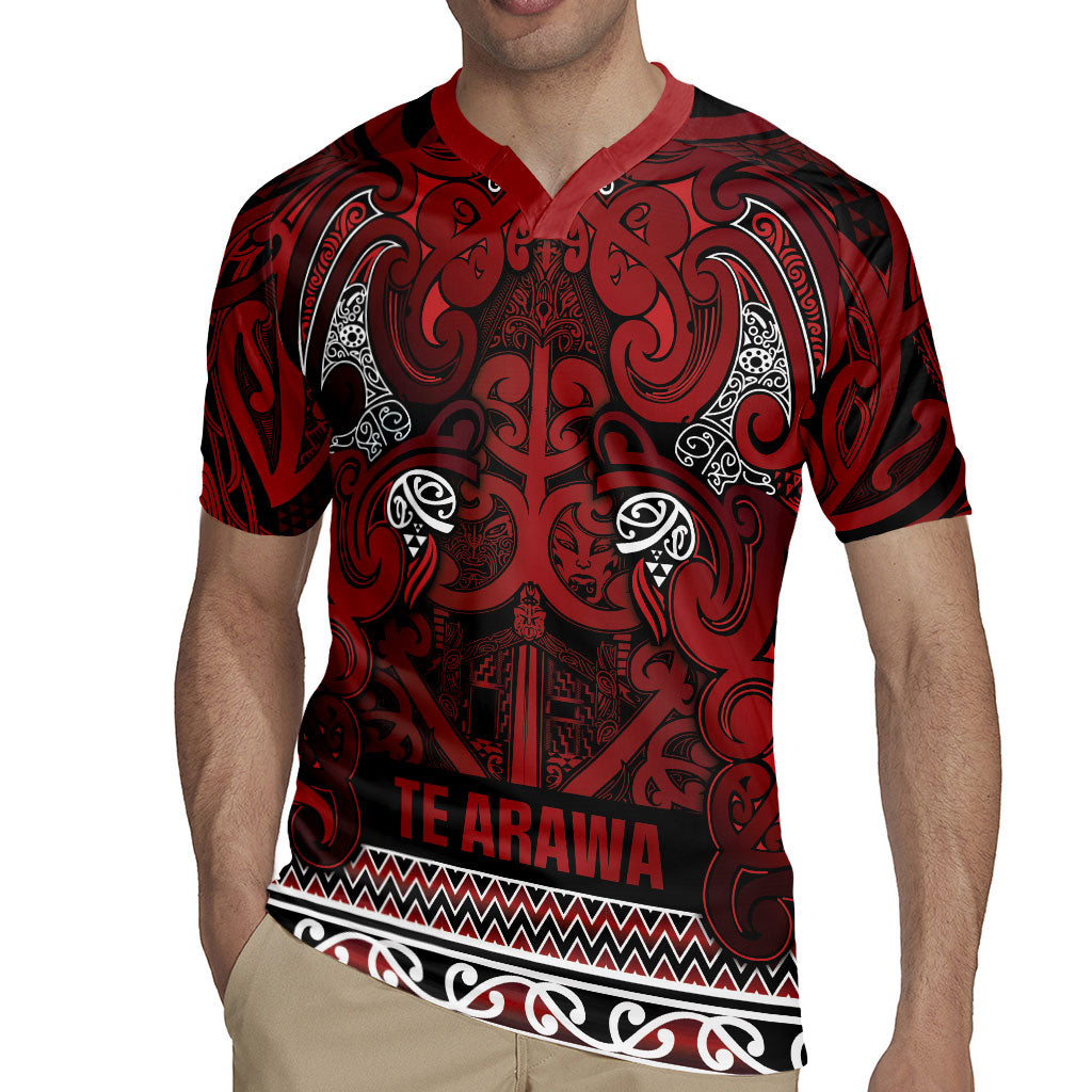Aotearoa Iwi Te Arawa Rugby Jersey Maori Wharenui House Tribal Pattern LT9 - Polynesian Pride