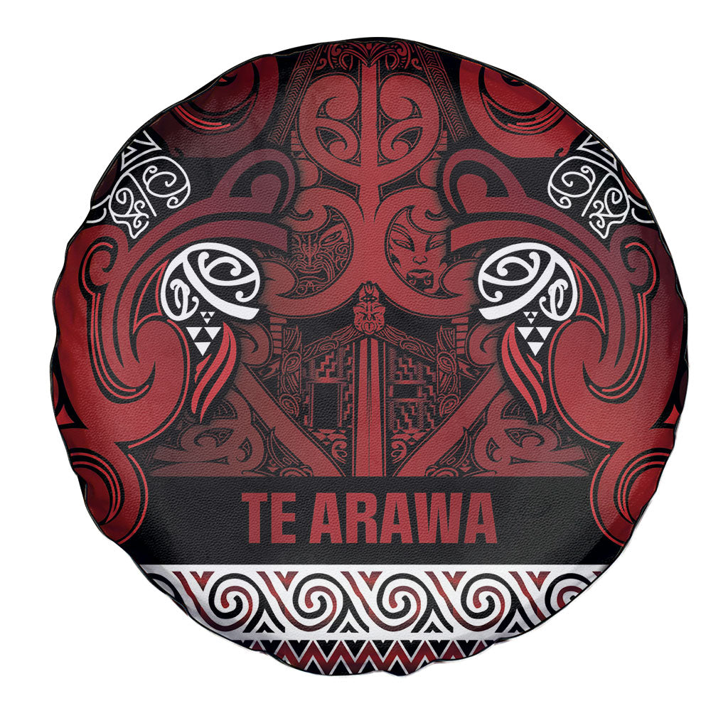 Aotearoa Iwi Te Arawa Spare Tire Cover Maori Wharenui House Tribal Pattern LT9 - Polynesian Pride