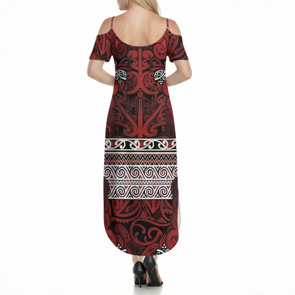 Aotearoa Iwi Te Arawa Summer Maxi Dress Maori Wharenui House Tribal Pattern LT9 - Polynesian Pride