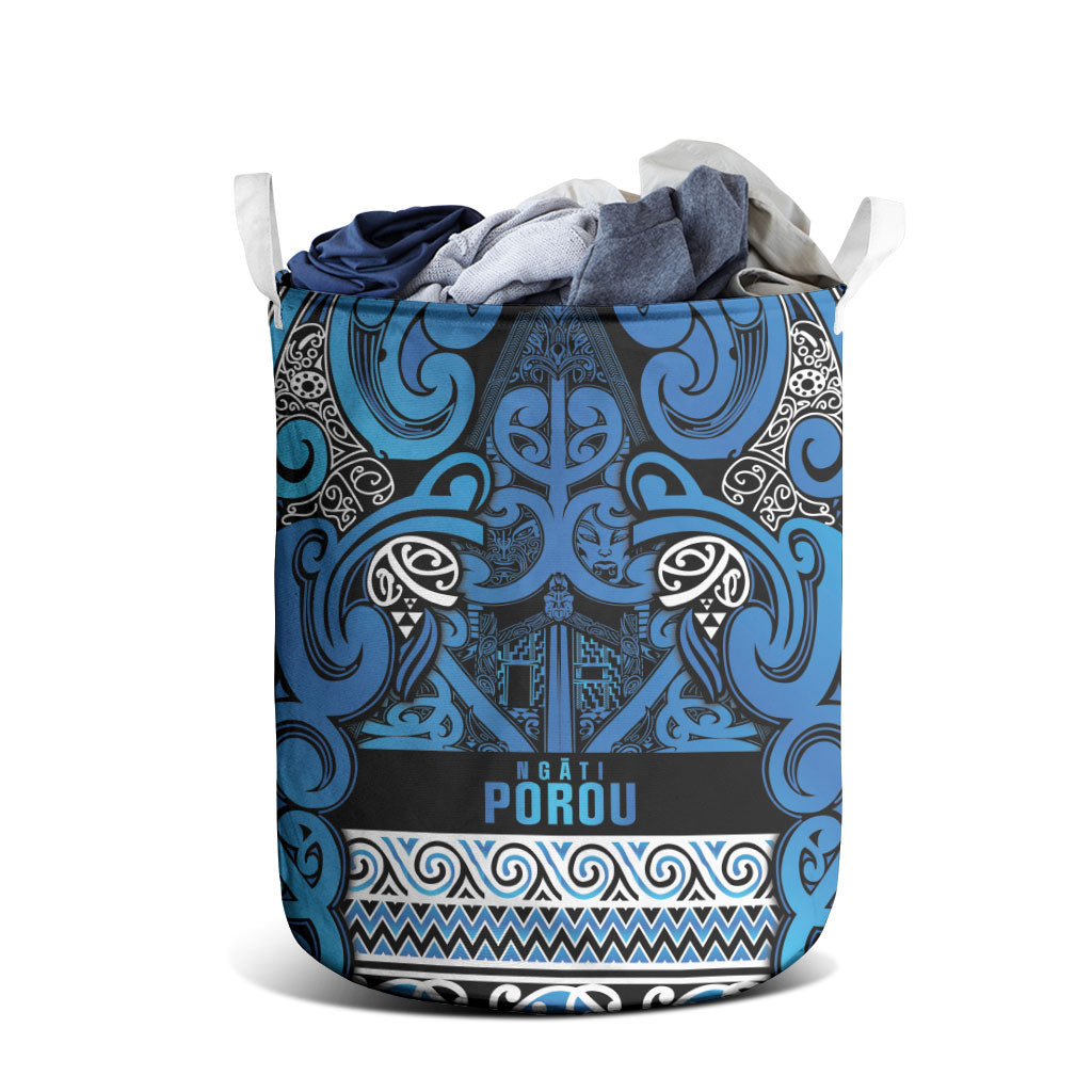 Aotearoa Iwi Ngati Porou Laundry Basket Maori Wharenui House Tribal Pattern LT9 - Polynesian Pride