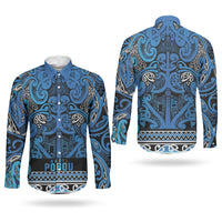 Aotearoa Iwi Ngati Porou Couples Matching Off The Shoulder Long Sleeve Dress and Long Sleeve Button Shirt Maori Wharenui House Tribal Pattern LT9 - Polynesian Pride