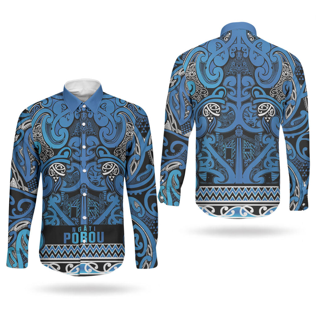 Aotearoa Iwi Ngati Porou Couples Matching Short Sleeve Bodycon Dress and Long Sleeve Button Shirt Maori Wharenui House Tribal Pattern LT9 - Polynesian Pride