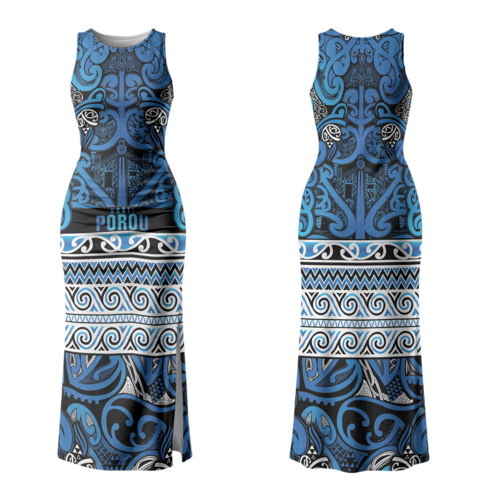 Aotearoa Iwi Ngati Porou Couples Matching Tank Maxi Dress and Hawaiian Shirt Maori Wharenui House Tribal Pattern LT9 - Polynesian Pride