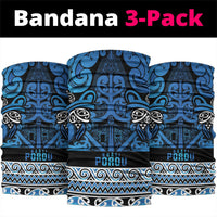 Aotearoa Iwi Ngati Porou Neck Gaiter Maori Wharenui House Tribal Pattern LT9 package One Size: 25*50cm Blue - Polynesian Pride