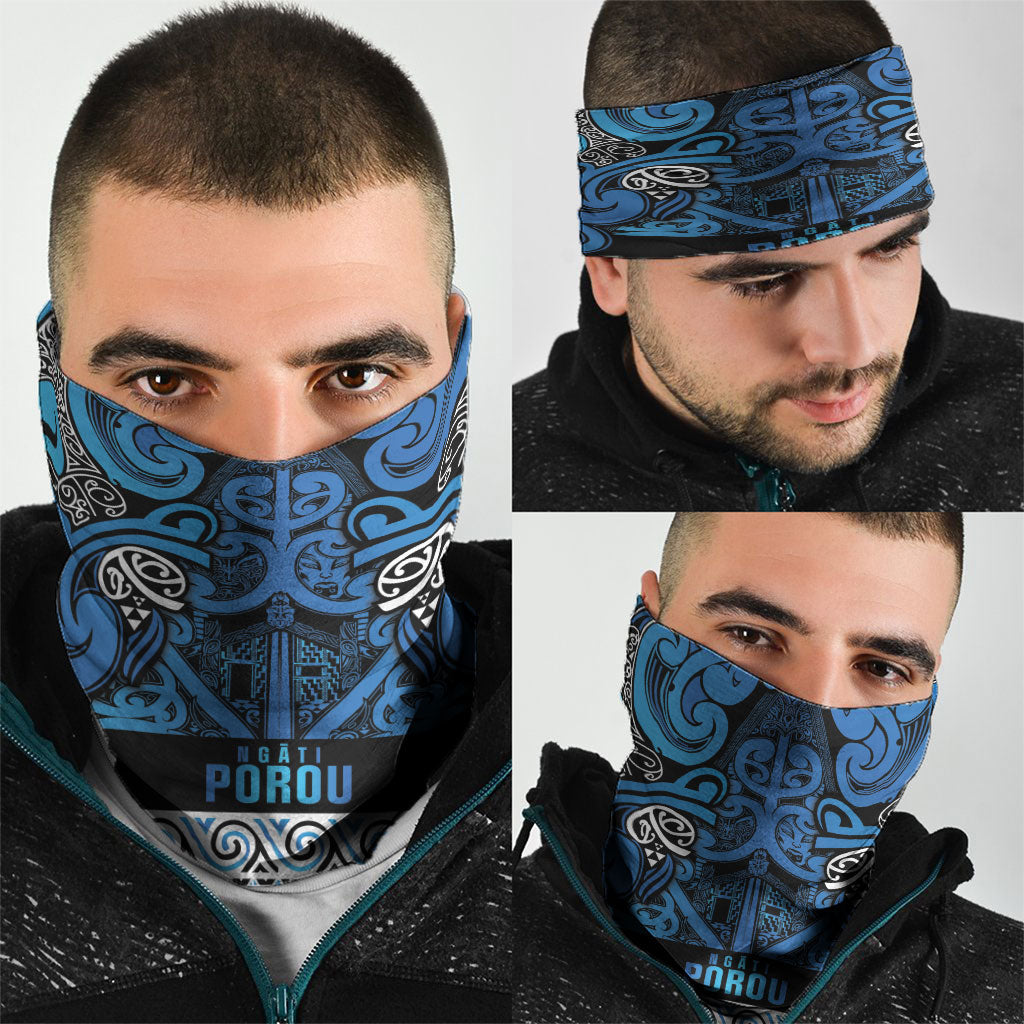 Aotearoa Iwi Ngati Porou Neck Gaiter Maori Wharenui House Tribal Pattern LT9 - Polynesian Pride