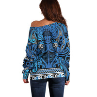 Aotearoa Iwi Ngati Porou Off Shoulder Sweater Maori Wharenui House Tribal Pattern LT9 - Polynesian Pride