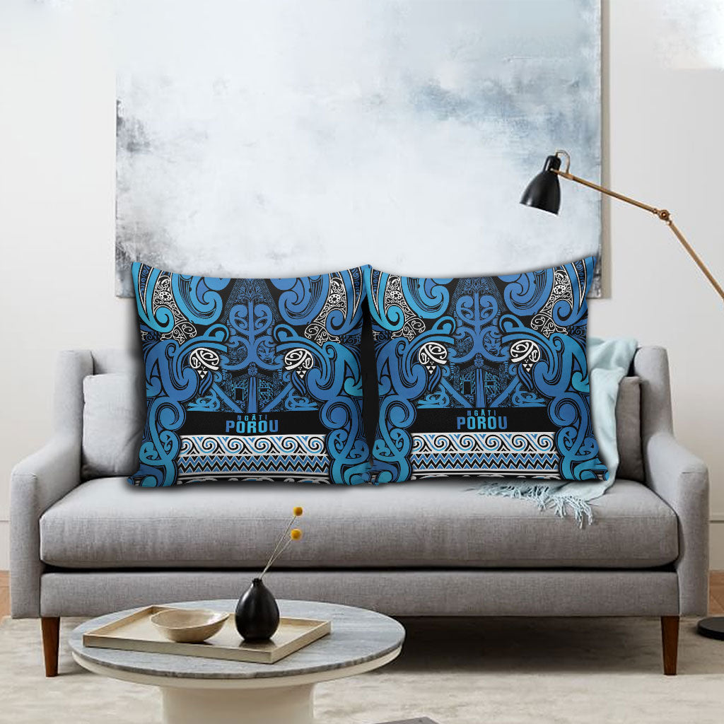 Aotearoa Iwi Ngati Porou Pillow Cover Maori Wharenui House Tribal Pattern LT9 - Polynesian Pride