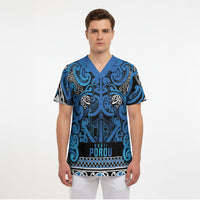Aotearoa Iwi Ngati Porou Scrub Top Maori Wharenui House Tribal Pattern LT9 - Polynesian Pride
