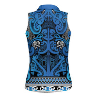 Aotearoa Iwi Ngati Porou Women Sleeveless Polo Shirt Maori Wharenui House Tribal Pattern LT9 - Polynesian Pride