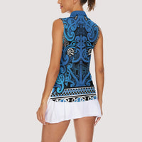 Aotearoa Iwi Ngati Porou Women Sleeveless Polo Shirt Maori Wharenui House Tribal Pattern LT9 - Polynesian Pride