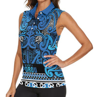 Aotearoa Iwi Ngati Porou Women Sleeveless Polo Shirt Maori Wharenui House Tribal Pattern LT9 - Polynesian Pride