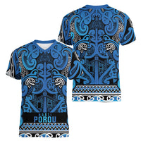 Aotearoa Iwi Ngati Porou Women V-Neck T-Shirt Maori Wharenui House Tribal Pattern LT9 - Polynesian Pride