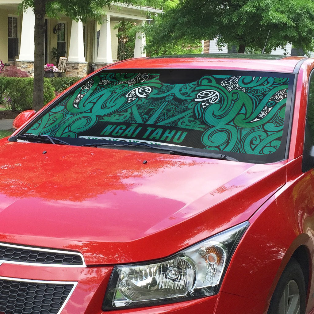 Aotearoa Iwi Ngai Tahu Auto Sun Shade Maori Wharenui House Tribal Pattern LT9 - Polynesian Pride