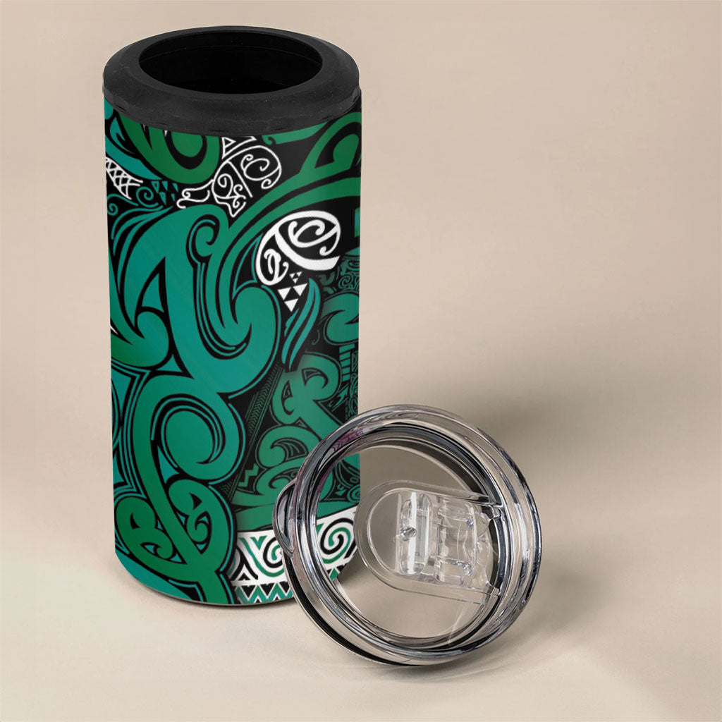 Aotearoa Iwi Ngai Tahu 4 in 1 Can Cooler Tumbler Maori Wharenui House Tribal Pattern LT9 - Polynesian Pride