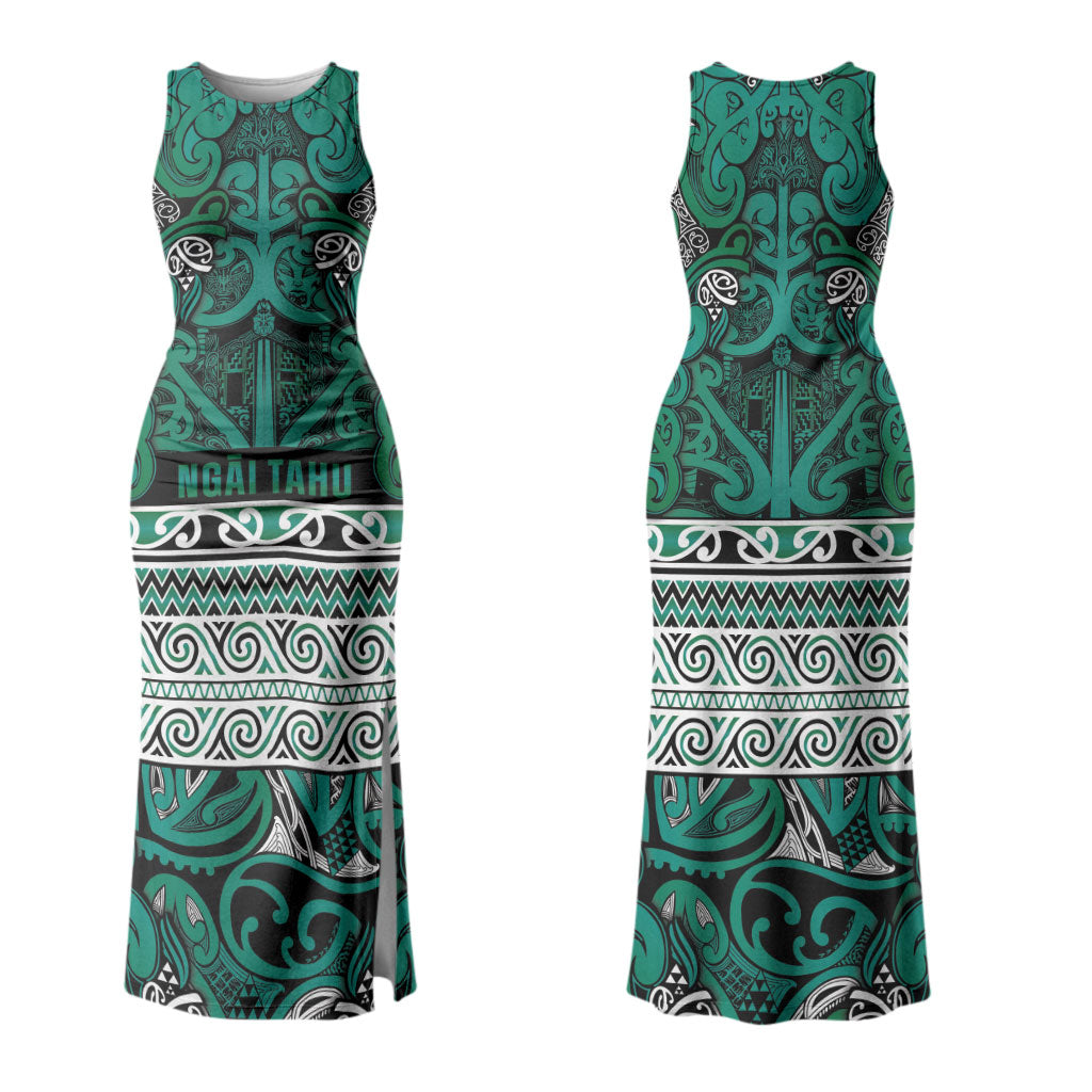 Aotearoa Iwi Ngai Tahu Couples Matching Tank Maxi Dress and Hawaiian Shirt Maori Wharenui House Tribal Pattern LT9 - Polynesian Pride
