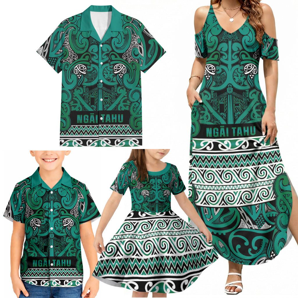 Aotearoa Iwi Ngai Tahu Family Matching Summer Maxi Dress and Hawaiian Shirt Maori Wharenui House Tribal Pattern LT9 - Polynesian Pride