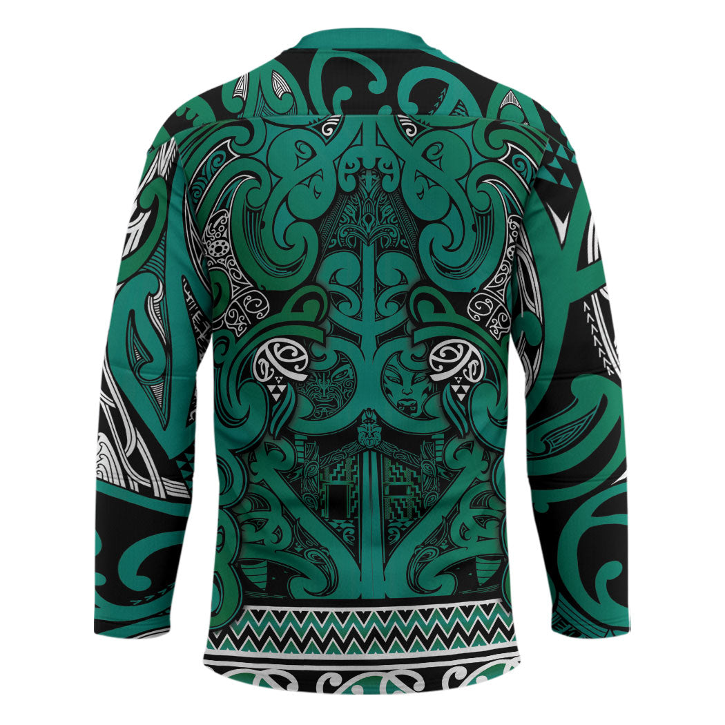 Aotearoa Iwi Ngai Tahu Hockey Jersey Maori Wharenui House Tribal Pattern LT9 - Polynesian Pride