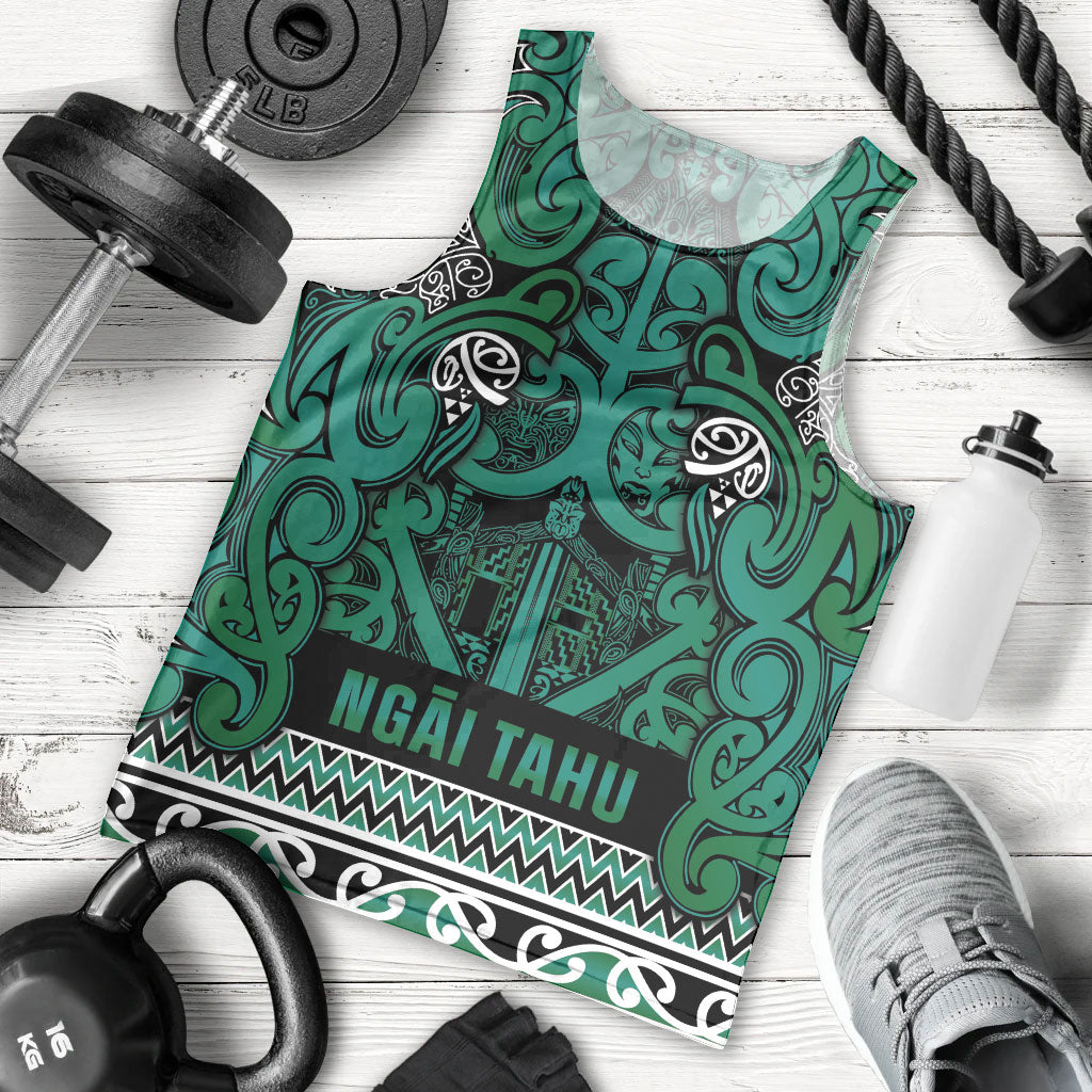 Aotearoa Iwi Ngai Tahu Men Tank Top Maori Wharenui House Tribal Pattern LT9 - Polynesian Pride