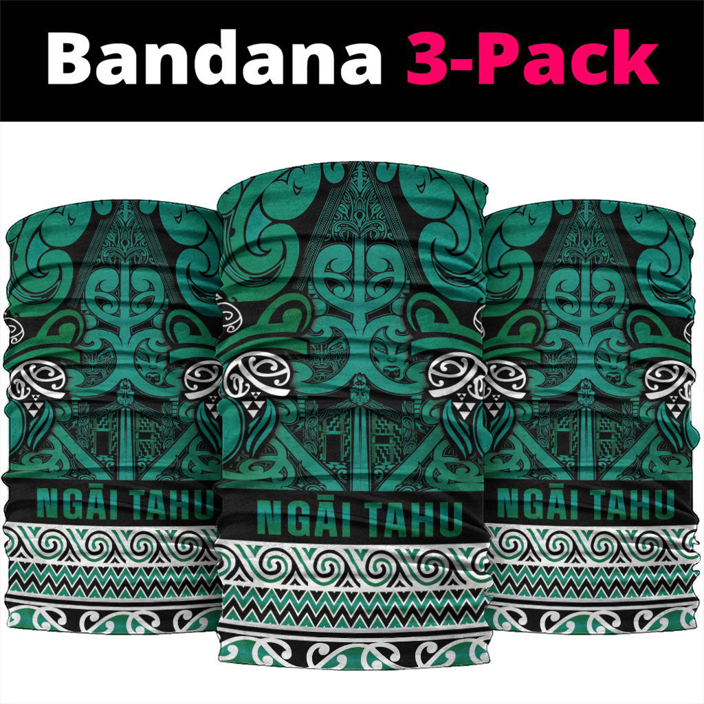 Aotearoa Iwi Ngai Tahu Neck Gaiter Maori Wharenui House Tribal Pattern LT9 package One Size: 25*50cm Turquoise - Polynesian Pride