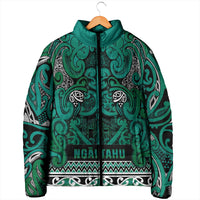 Aotearoa Iwi Ngai Tahu Padded Jacket Maori Wharenui House Tribal Pattern LT9 - Polynesian Pride