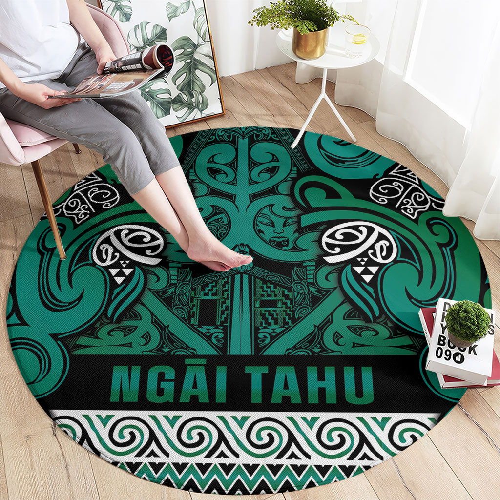 Aotearoa Iwi Ngai Tahu Round Carpet Maori Wharenui House Tribal Pattern LT9 - Polynesian Pride