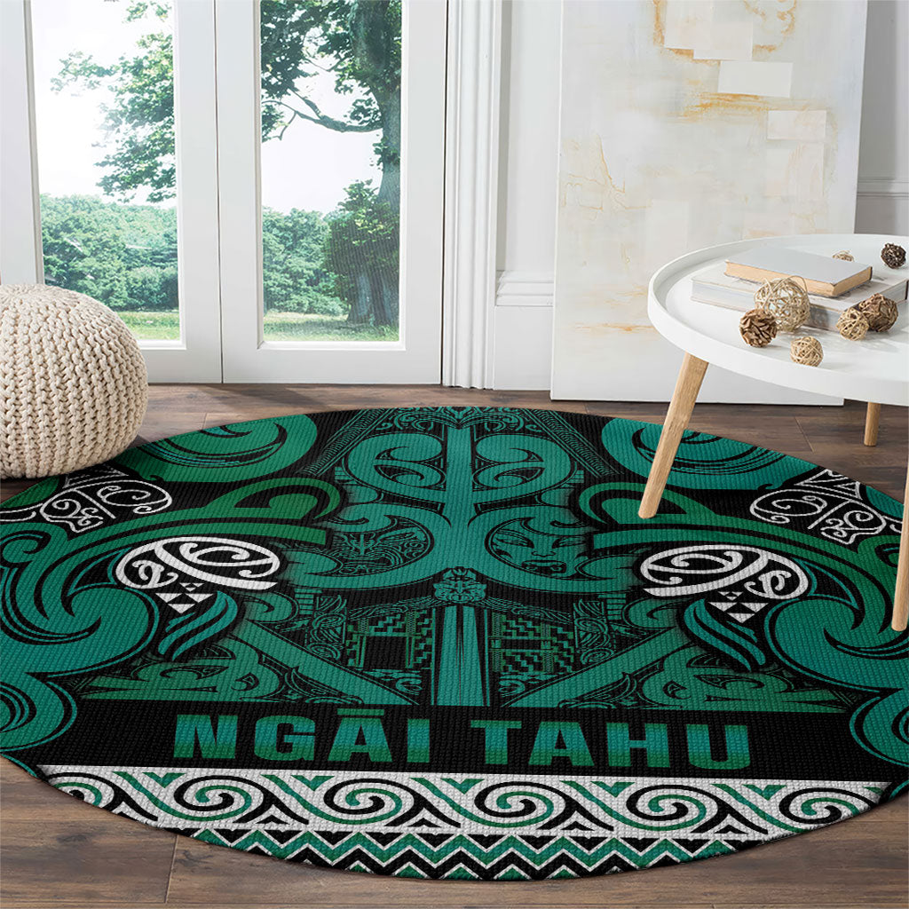 Aotearoa Iwi Ngai Tahu Round Carpet Maori Wharenui House Tribal Pattern LT9 - Polynesian Pride