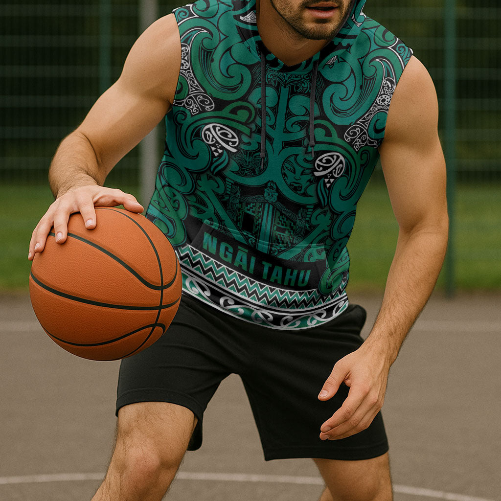 Aotearoa Iwi Ngai Tahu Sleeveless Hoodie Maori Wharenui House Tribal Pattern LT9 - Polynesian Pride