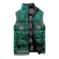 Aotearoa Iwi Ngai Tahu Sleeveless Puffer Jacket Maori Wharenui House Tribal Pattern LT9 - Polynesian Pride