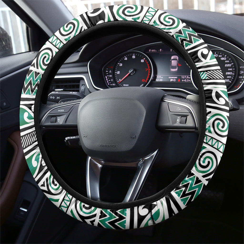 Aotearoa Iwi Ngai Tahu Steering Wheel Cover Maori Wharenui House Tribal Pattern LT9 - Polynesian Pride
