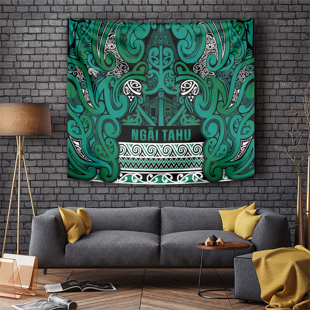 Aotearoa Iwi Ngai Tahu Tapestry Maori Wharenui House Tribal Pattern LT9 Turquoise - Polynesian Pride