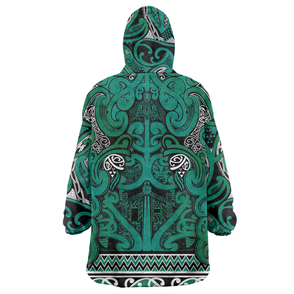 Aotearoa Iwi Ngai Tahu Wearable Blanket Hoodie Maori Wharenui House Tribal Pattern LT9 - Polynesian Pride
