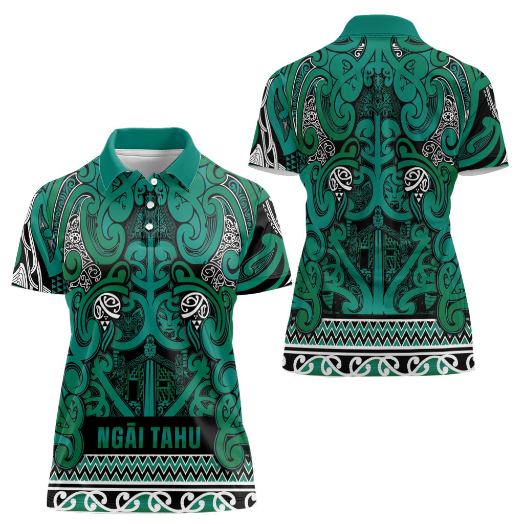 Aotearoa Iwi Ngai Tahu Women Polo Shirt Maori Wharenui House Tribal Pattern LT9 - Polynesian Pride