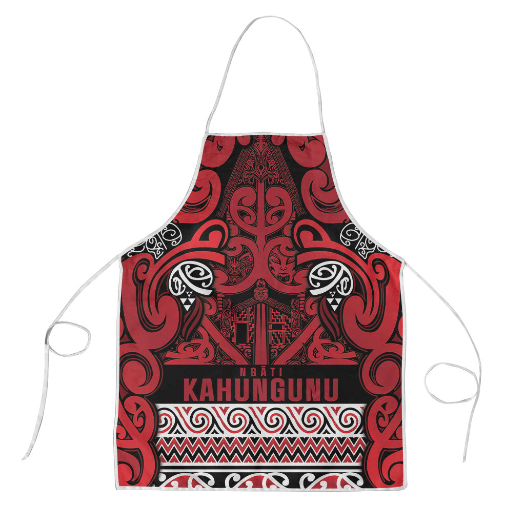 Aotearoa Iwi Ngati Kahungunu Apron Maori Wharenui House Tribal Pattern LT9 Dark red - Polynesian Pride