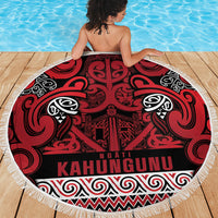 Aotearoa Iwi Ngati Kahungunu Beach Blanket Maori Wharenui House Tribal Pattern LT9 - Polynesian Pride