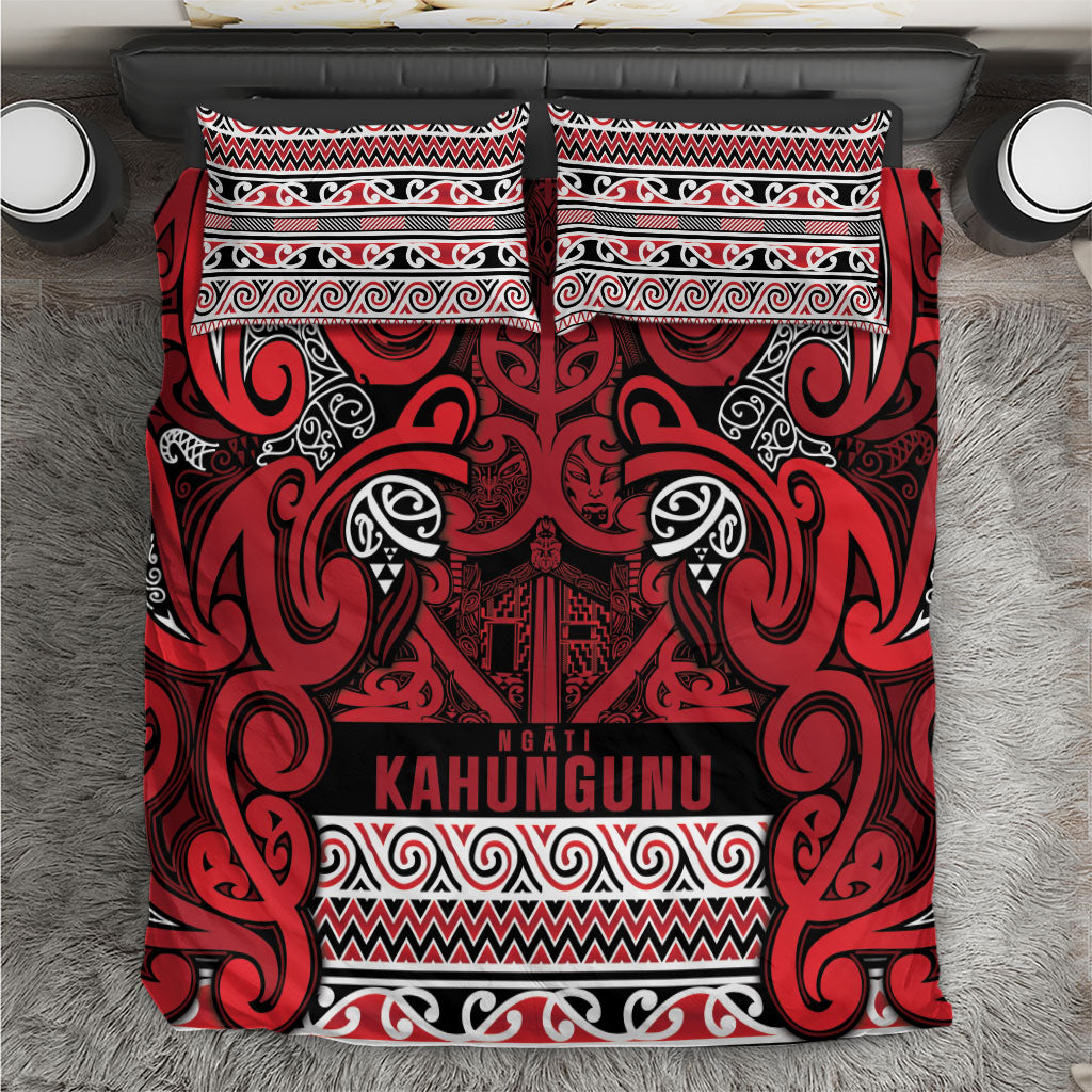 Aotearoa Iwi Ngati Kahungunu Bedding Set Maori Wharenui House Tribal Pattern LT9 Dark red - Polynesian Pride