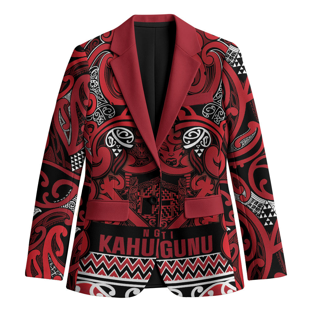 Aotearoa Iwi Ngati Kahungunu Blazer Maori Wharenui House Tribal Pattern LT9 Unisex Dark red - Polynesian Pride