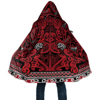 Aotearoa Iwi Ngati Kahungunu Cloak Maori Wharenui House Tribal Pattern LT9 Unisex Dark red - Polynesian Pride