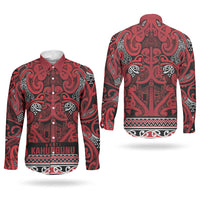 Aotearoa Iwi Ngati Kahungunu Couples Matching Puletasi and Long Sleeve Button Shirt Maori Wharenui House Tribal Pattern LT9 - Polynesian Pride