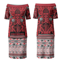 Aotearoa Iwi Ngati Kahungunu Couples Matching Puletasi and Long Sleeve Button Shirt Maori Wharenui House Tribal Pattern LT9 - Polynesian Pride