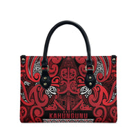 Aotearoa Iwi Ngati Kahungunu Leather Bag Maori Wharenui House Tribal Pattern LT9 - Polynesian Pride