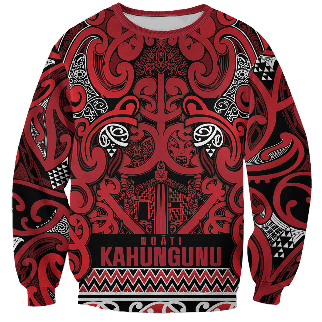 Aotearoa Iwi Ngati Kahungunu Sweatshirt Maori Wharenui House Tribal Pattern