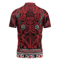 Aotearoa Iwi Ngati Kahungunu Zipper Polo Shirt Maori Wharenui House Tribal Pattern LT9 - Polynesian Pride