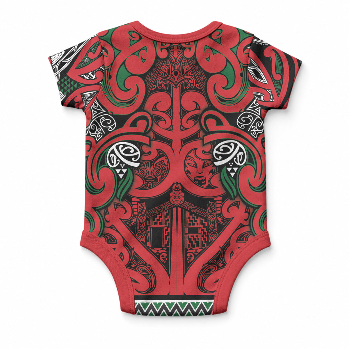 Aotearoa Iwi Tuhoe Baby Onesie Maori Wharenui House Tribal Pattern