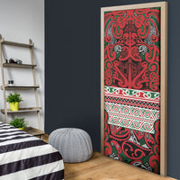 Aotearoa Iwi Tuhoe Door Cover Maori Wharenui House Tribal Pattern LT9 - Polynesian Pride