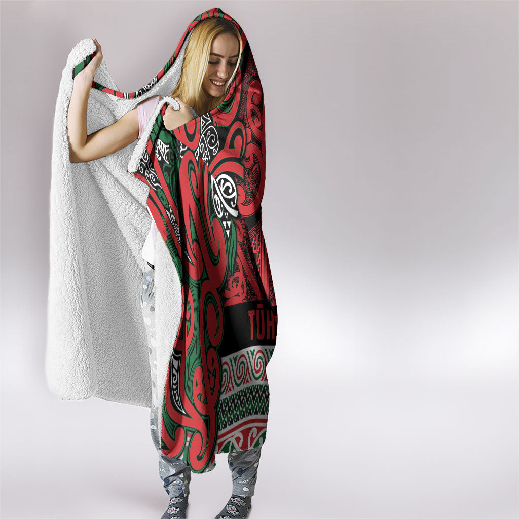 Aotearoa Iwi Tuhoe Hooded Blanket Maori Wharenui House Tribal Pattern LT9 - Polynesian Pride