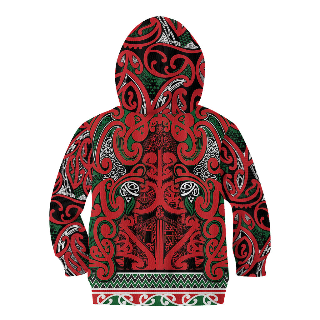 Aotearoa Iwi Tuhoe Kid Hoodie Maori Wharenui House Tribal Pattern LT9 - Polynesian Pride