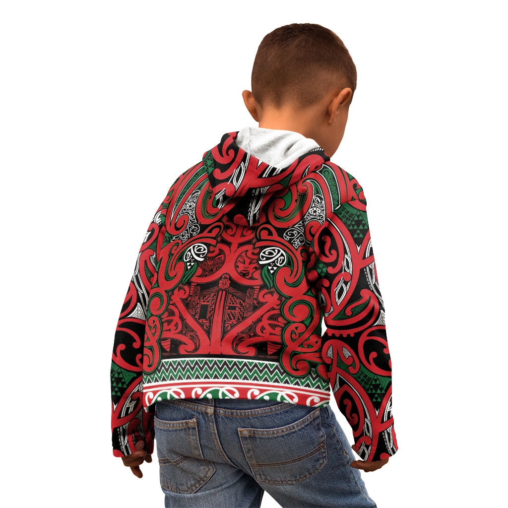 Aotearoa Iwi Tuhoe Kid Hoodie Maori Wharenui House Tribal Pattern LT9 - Polynesian Pride