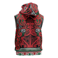 Aotearoa Iwi Tuhoe Sleeveless Hoodie Maori Wharenui House Tribal Pattern LT9 - Polynesian Pride