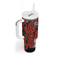 Aotearoa Iwi Tuhoe Tumbler With Handle Maori Wharenui House Tribal Pattern LT9 - Polynesian Pride