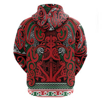 Aotearoa Iwi Tuhoe Zip Hoodie Maori Wharenui House Tribal Pattern LT9 - Polynesian Pride